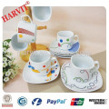 LFGB/EU Standard Approved Fine Porcelain Espresso Coffee Cup And Saucer Italy Hot Selling Coffee Cups and Saucers